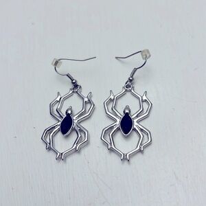 Vintage Black Widow Spider Pierced Earrings